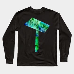 Cut Up Blue And Green Marble Long Sleeve T-Shirt